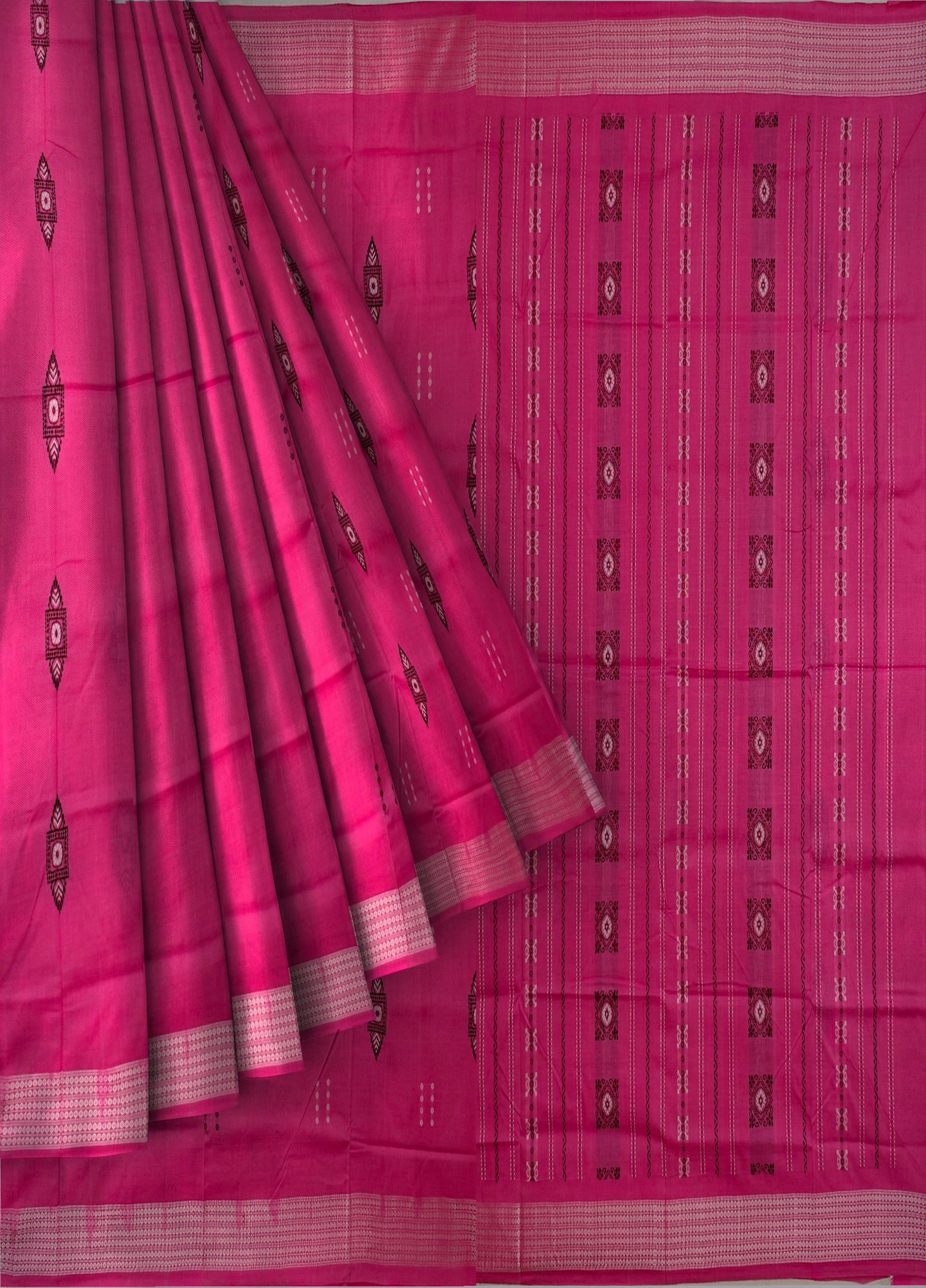 Pink Bomkai Butti Sambalapuri | Odisha Handloom GI Tagged | Devnika