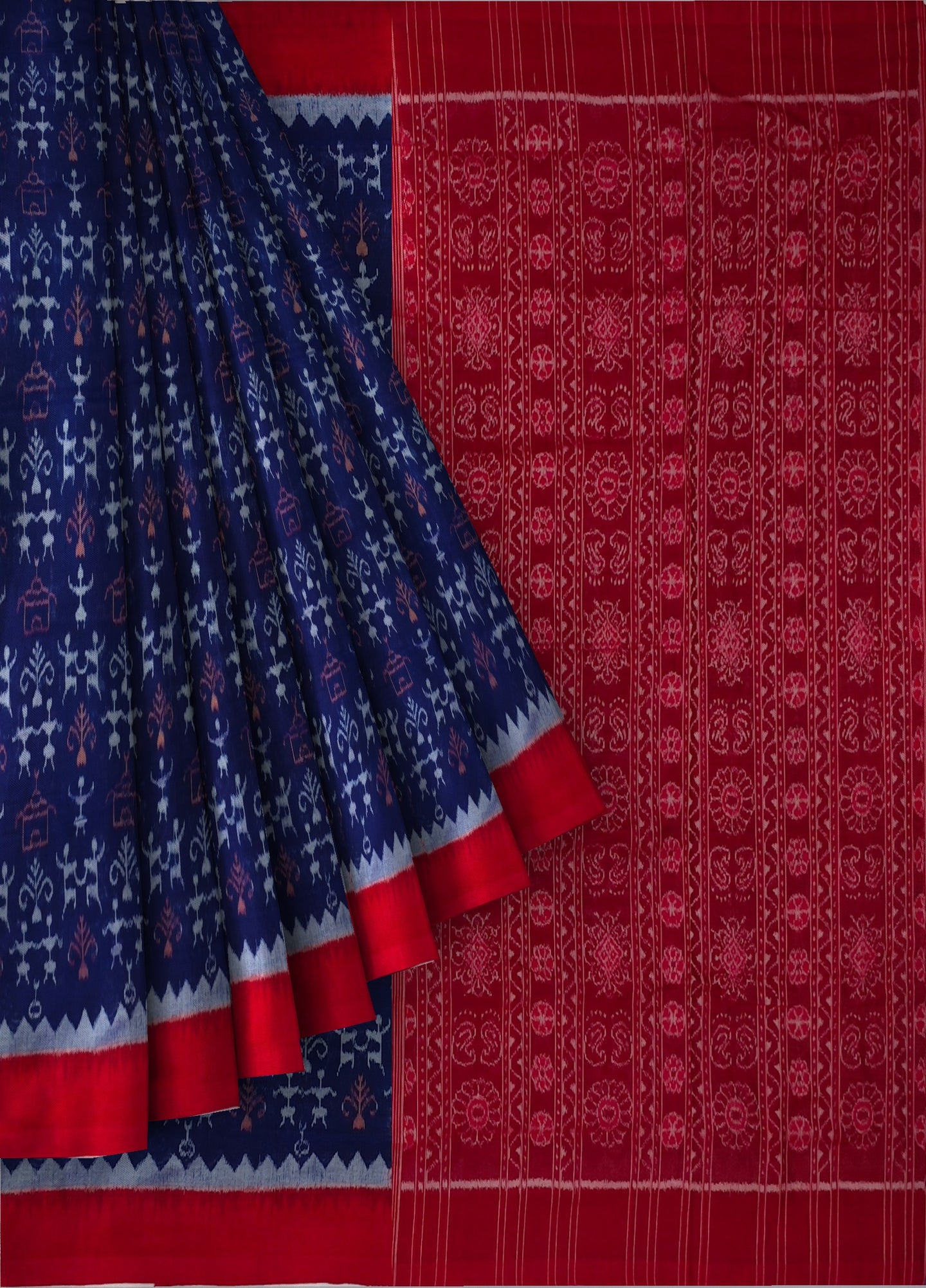 Blue Teracota Bandha Saree