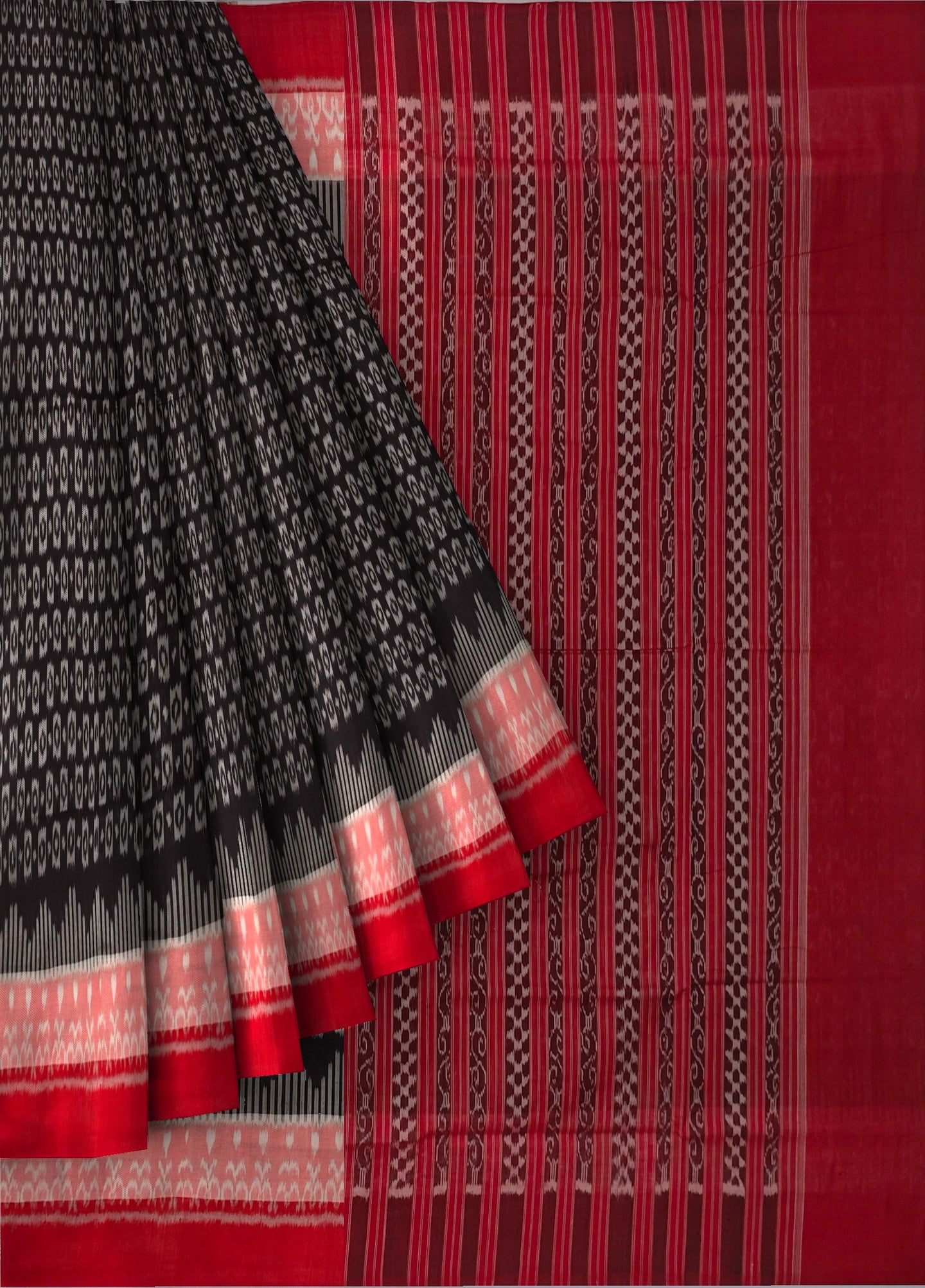 Dark Coffee Border Bandha Saree