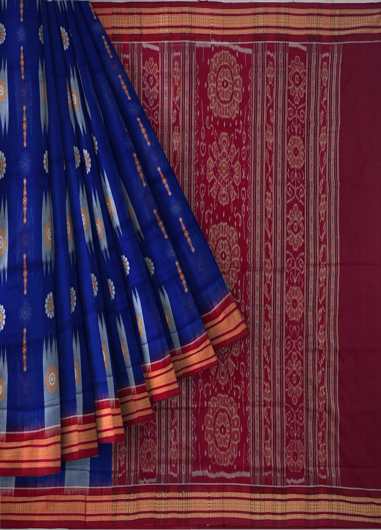 Blue Bandha Bomkai Saree | Odisha Handloom GI Tagged | Devnika