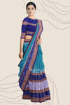 Sea Green Big Border Bandha Handloom Cotton Saree | Odisha Handloom | Devnika