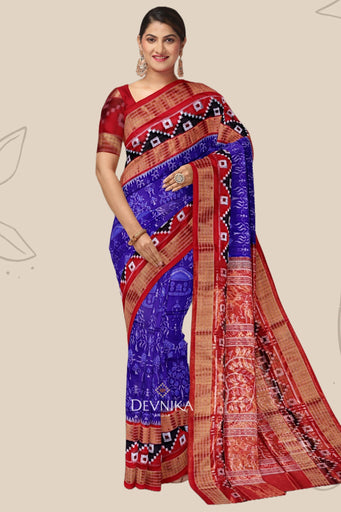 Blue Violate Body Bandha Tissue Saree