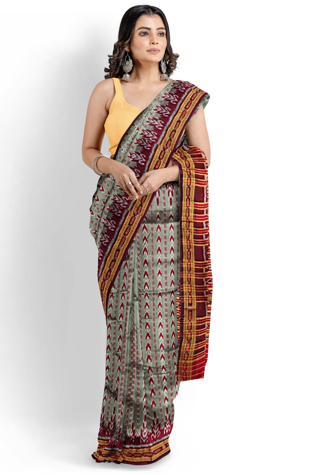 Grey Dhanpatri Khandua Pata Saree