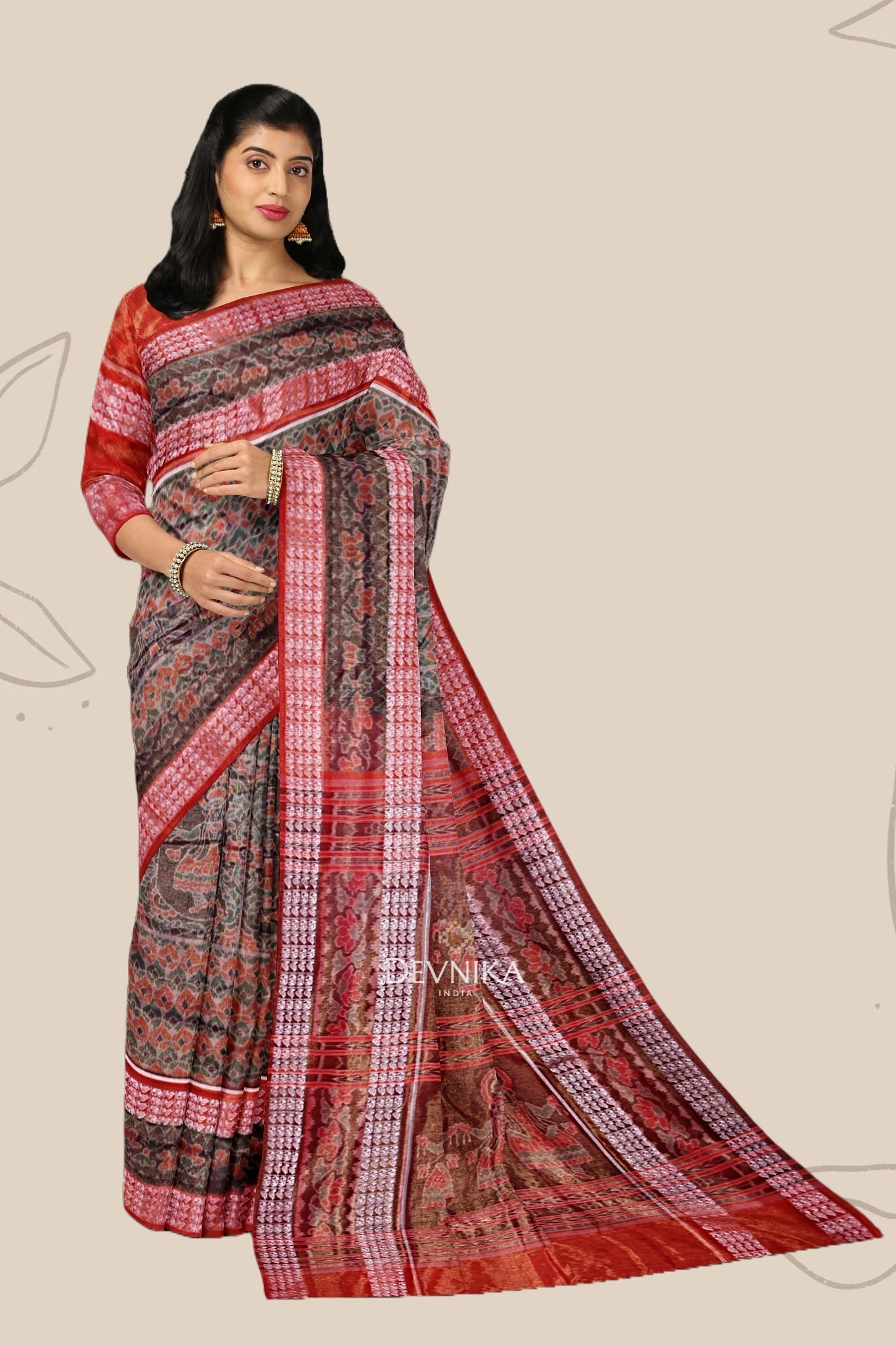 Golden Green Body Bandha Tissue Saree