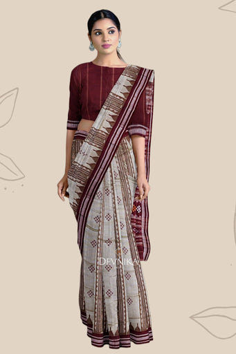 Maroon Pata Bapta Saree