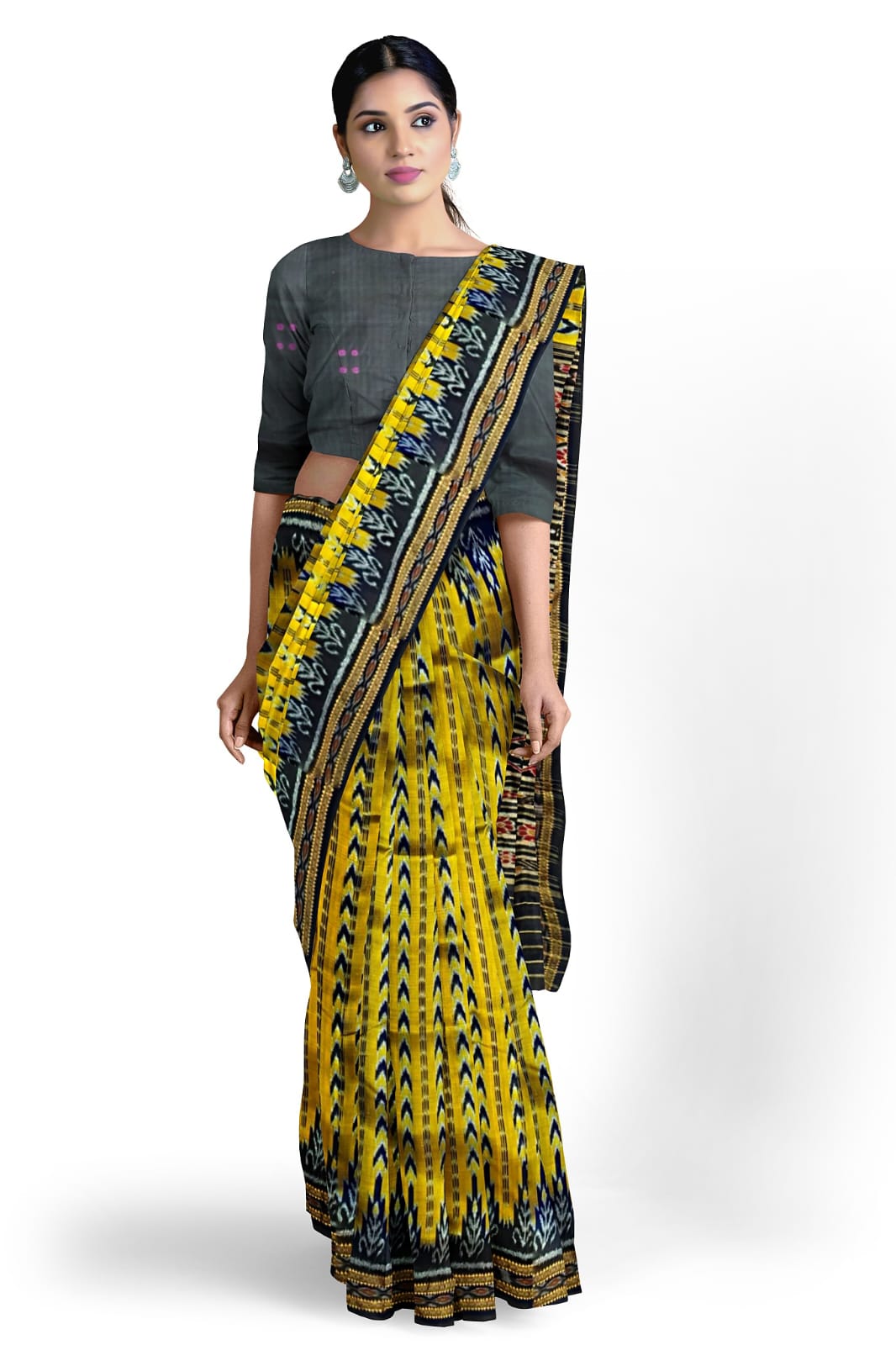 Golden Dhanpatri Khandua Pata Saree