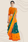 Leaf Green Bomkai Handloom Cotton Saree | Odisha Handloom | Devnika