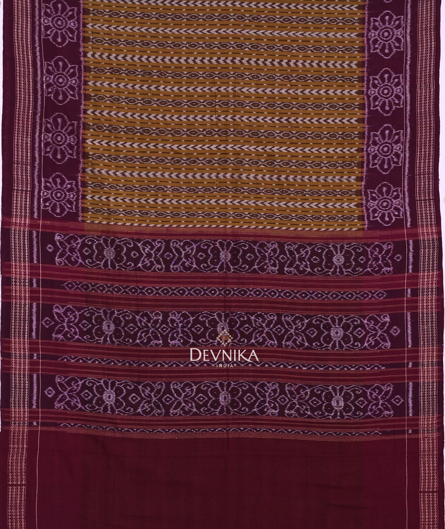 Olive And White Body Bandha Handloom Cotton Saree | Odisha Handloom | Devnika