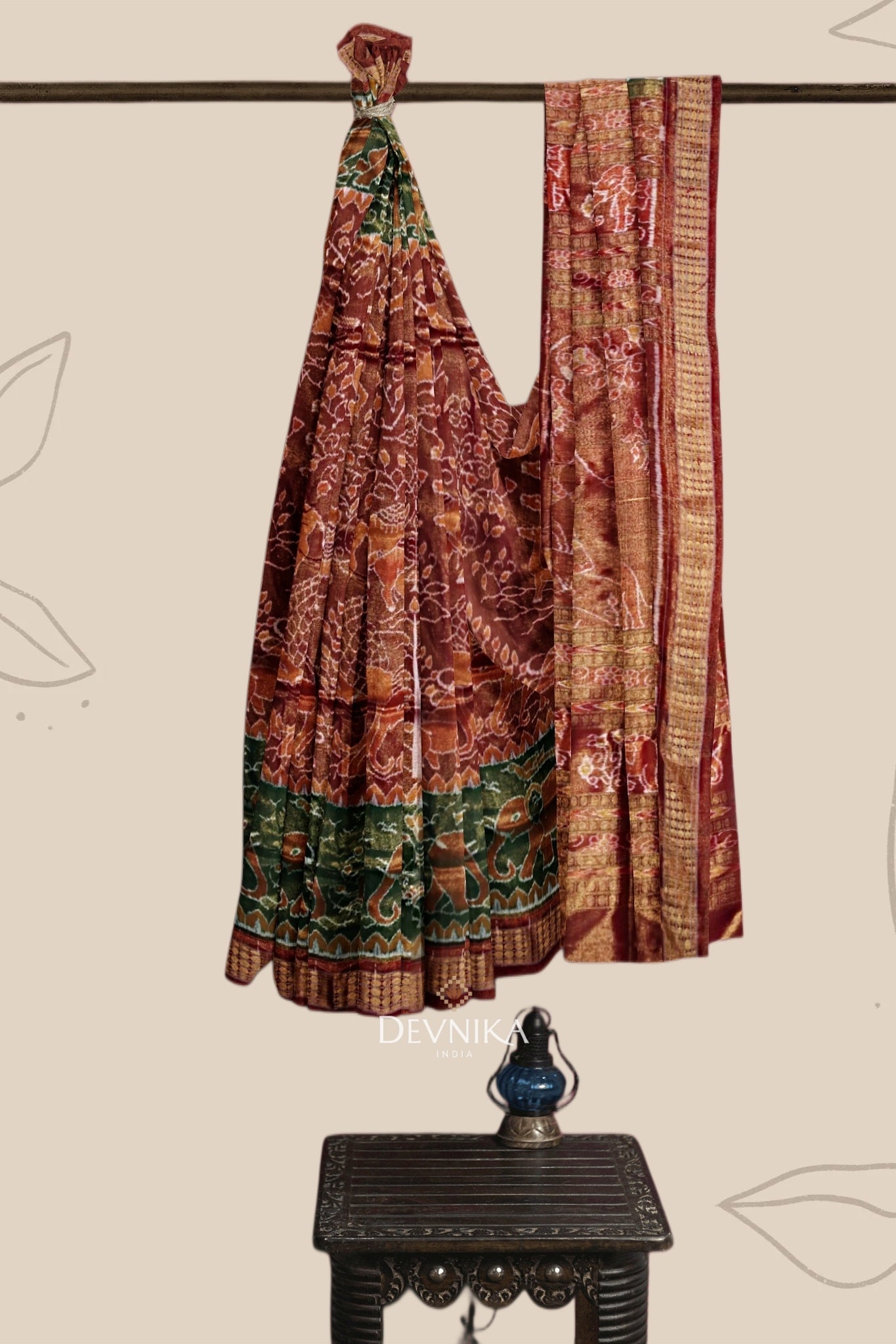 Golden Brown Body Bandha Tissue Saree