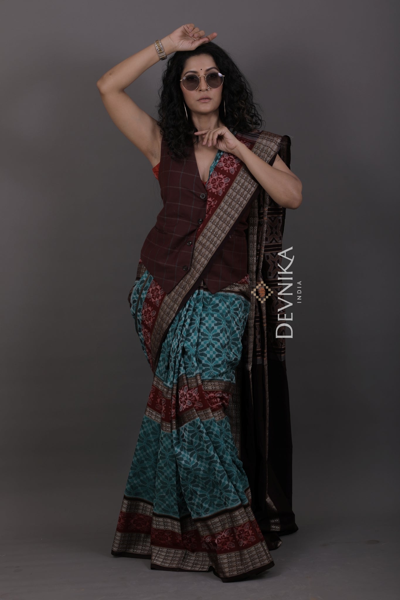Double Border Bandha Saree | Odisha Handloom GI Tagged | Devnika
