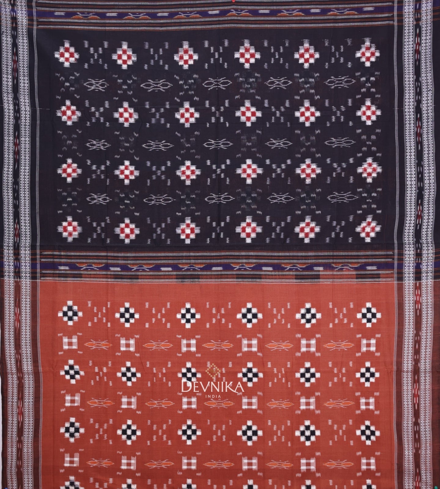 Light Brown Body Pasapalli Handloom Cotton Saree | Odisha Handloom | Devnika