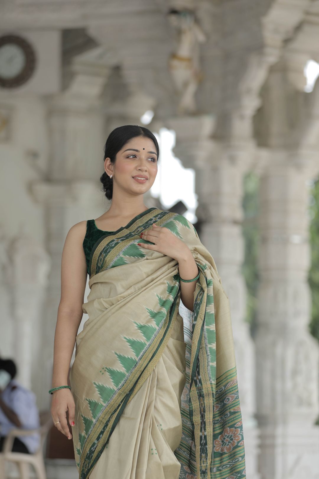 Matha Big Temple Border Khandua Pata Saree | Odisha Handloom | Devnika