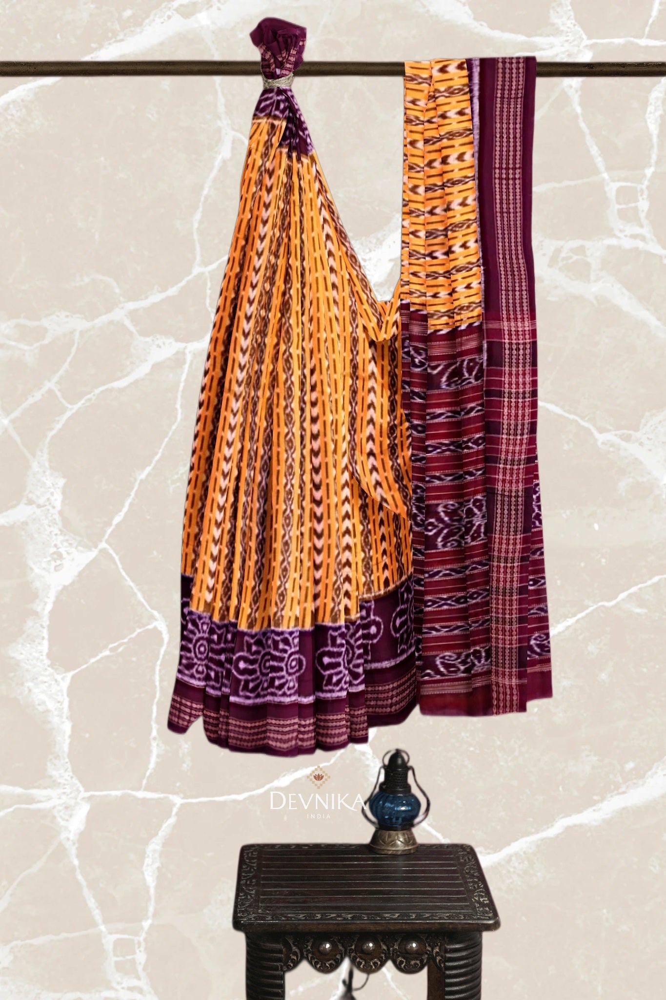 Golden Yellow Body Bandha Saree
