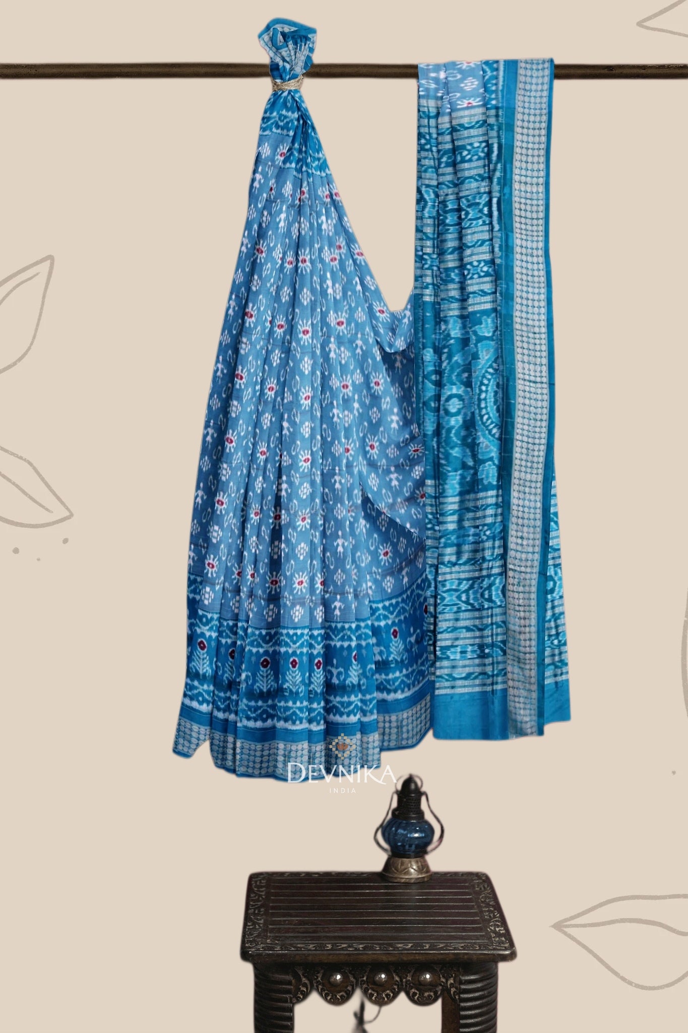Light Blue Teracota Bandha Saree