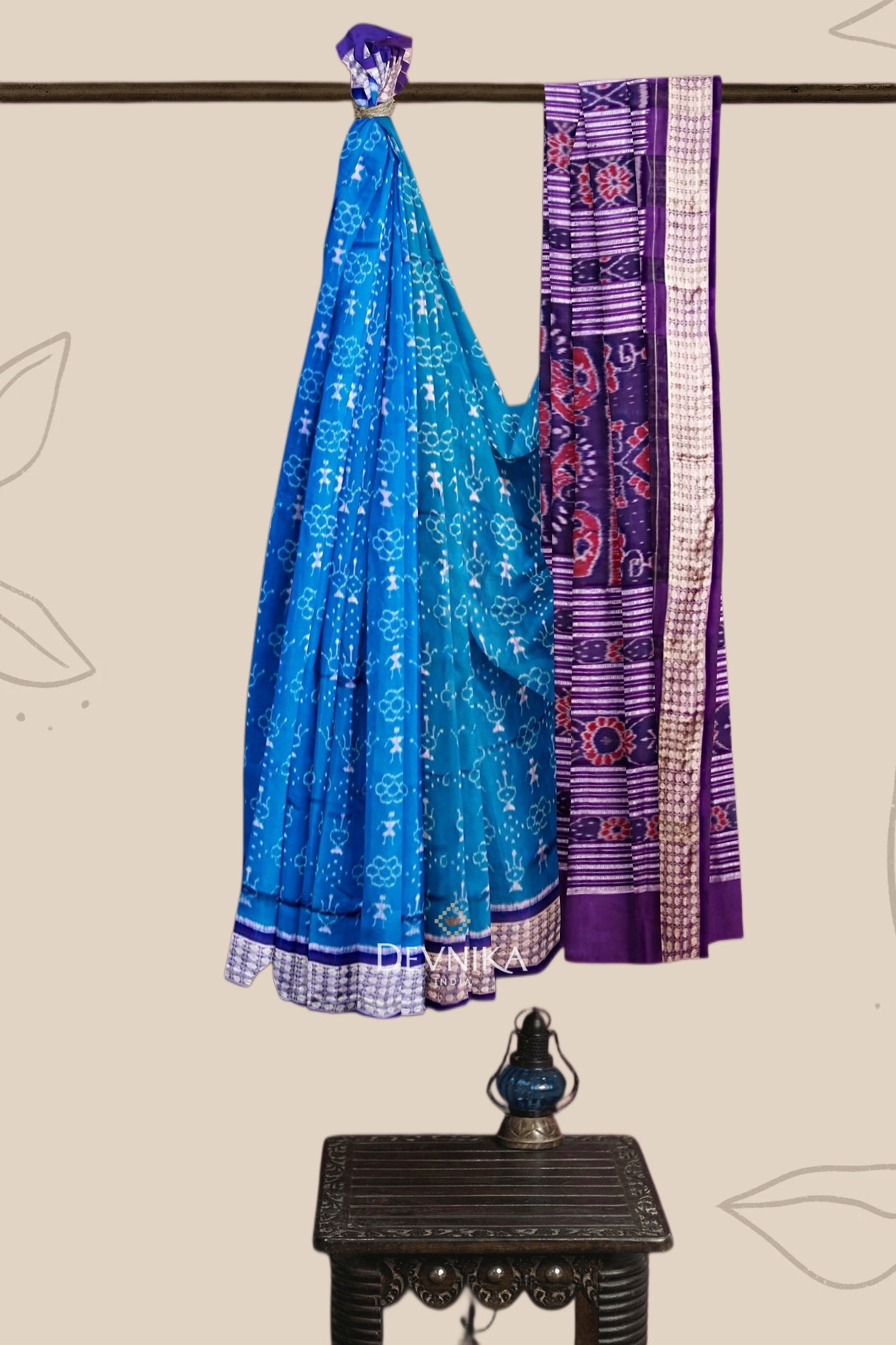 Royal Blue Teracota Bandha Saree