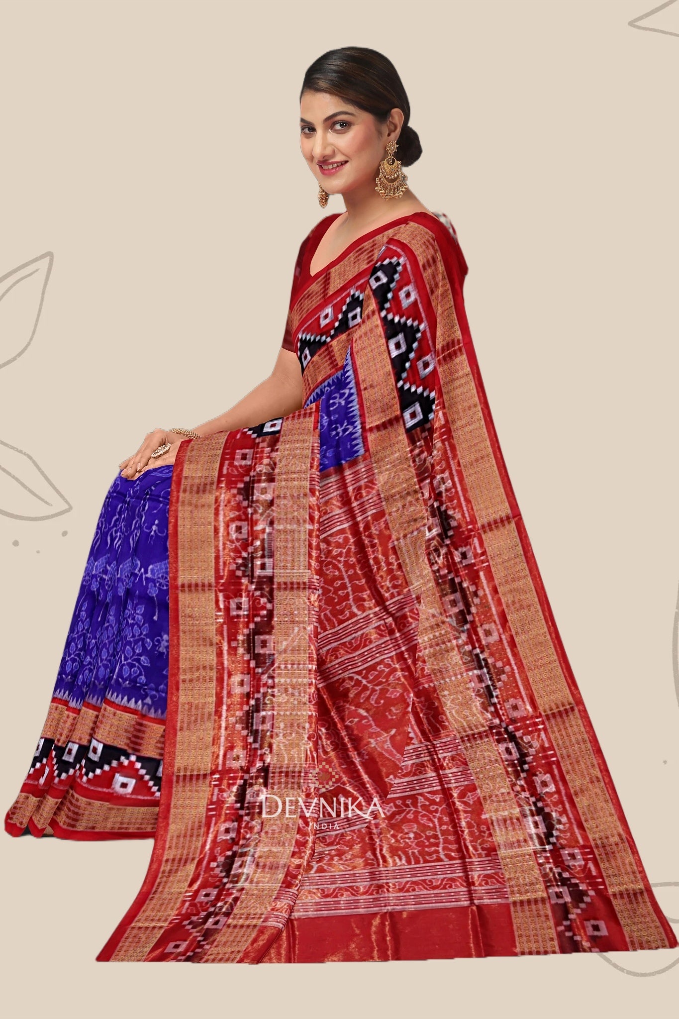 Blue Violate Body Bandha Tissue Saree