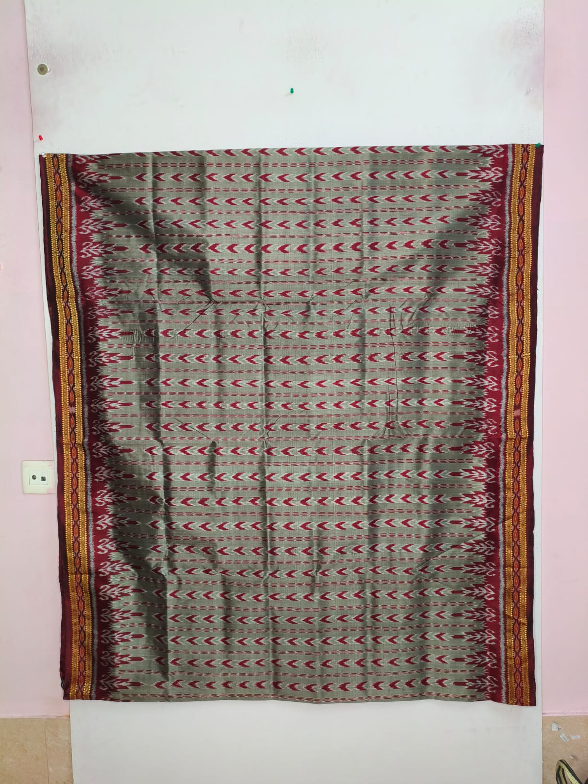 Grey Dhanpatri Khandua Pata Saree