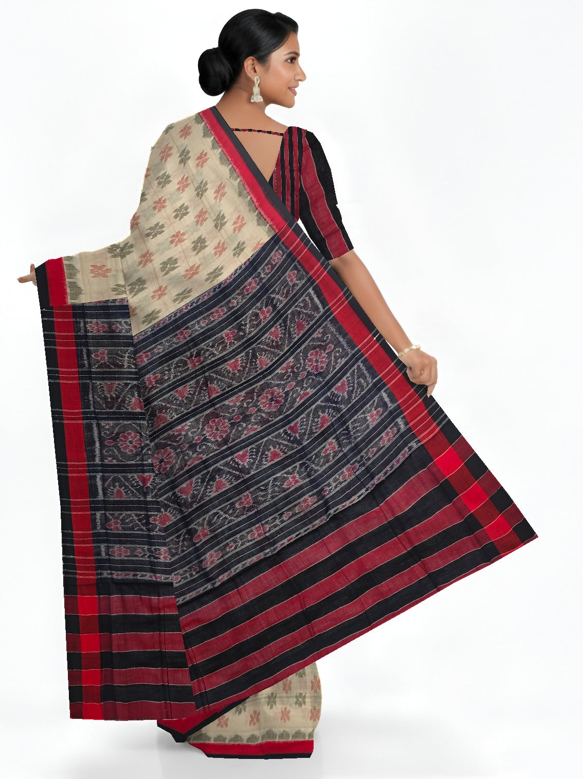 Chandan Mania Bandha Traditional Katiki Saree | Odisha Handloom GI Tagged | Devnika