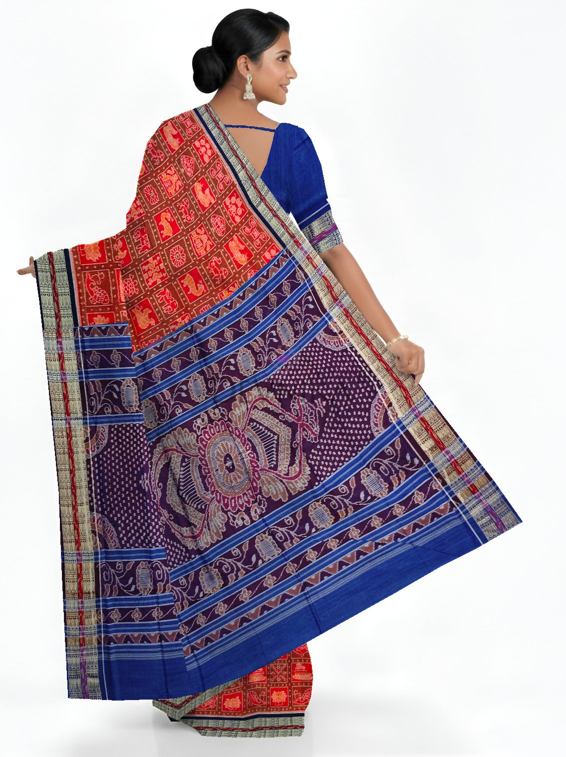 Red Special Naba Kothi Saree | Odisha Handloom GI Tagged | Devnika