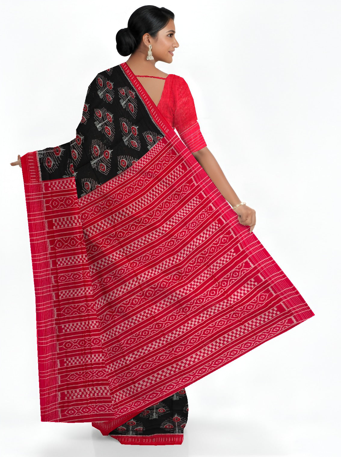 Black Traditional Body Bandha Saree | Odisha Handloom GI Tagged | Devnika