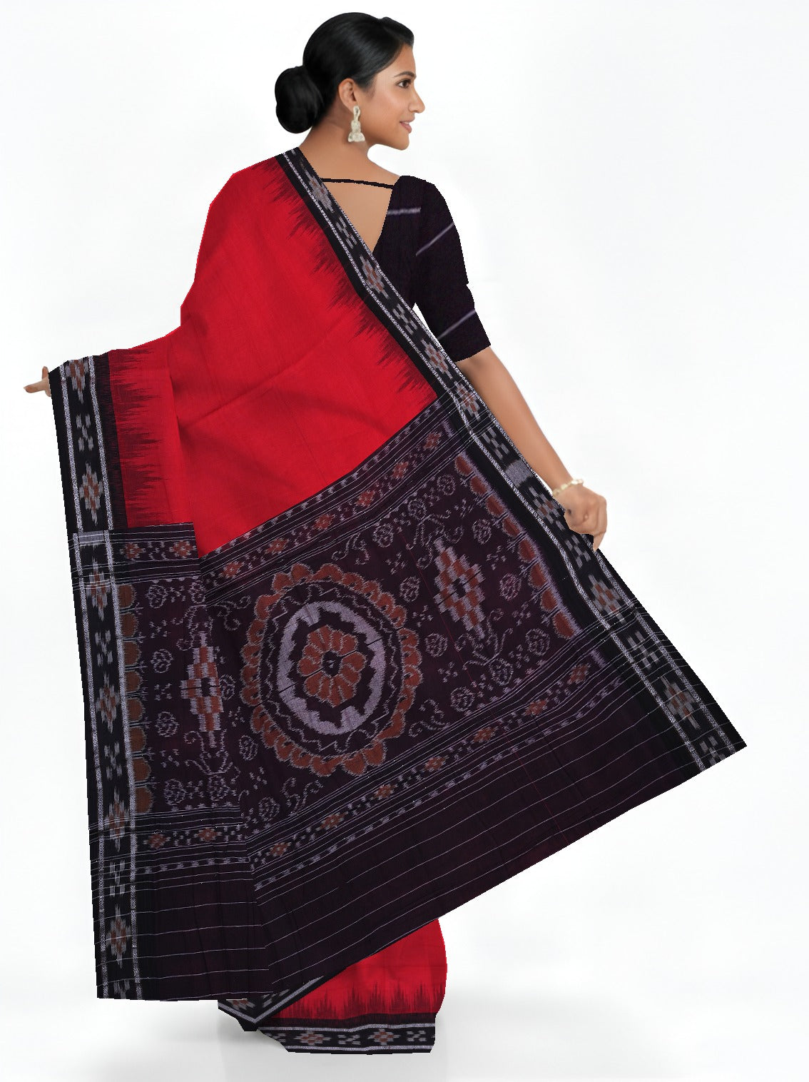 Red Mania Bandha Border Pasapalli Saree | Odisha Handloom GI Tagged | Devnika