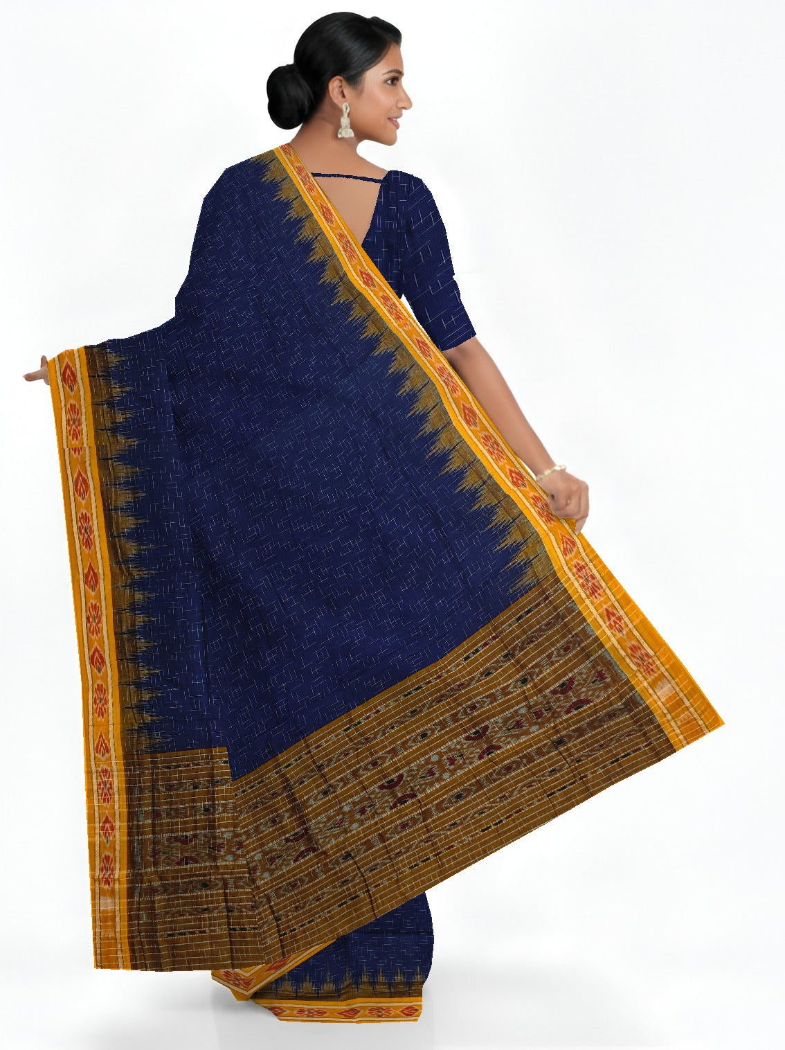 Deep Blue Mania Bandha Traditional Katiki Saree | Odisha Handloom GI Tagged | Devnika