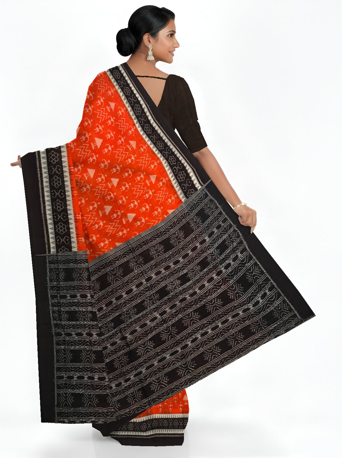 Orange Teracota Bandha Saree