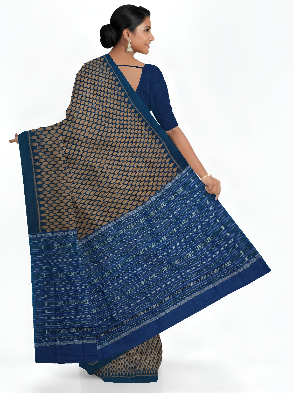 Sumati And Golden Brown Tikili Bandha Saree