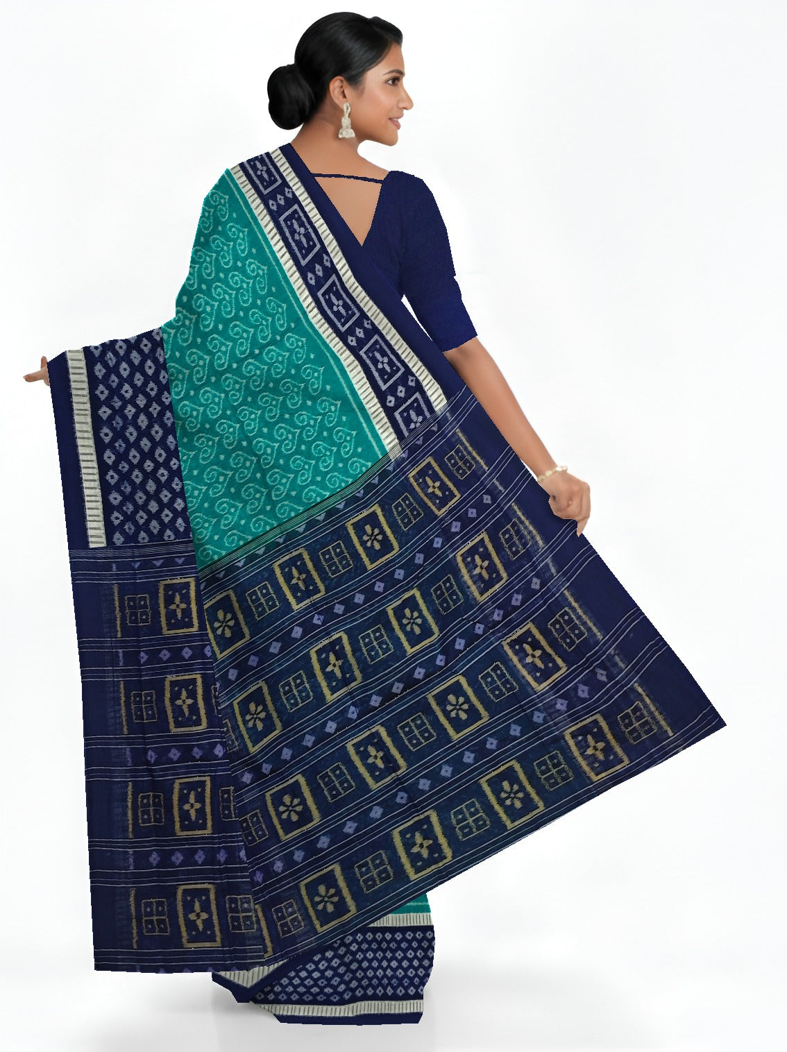 Teal Green Body Bandha Saree