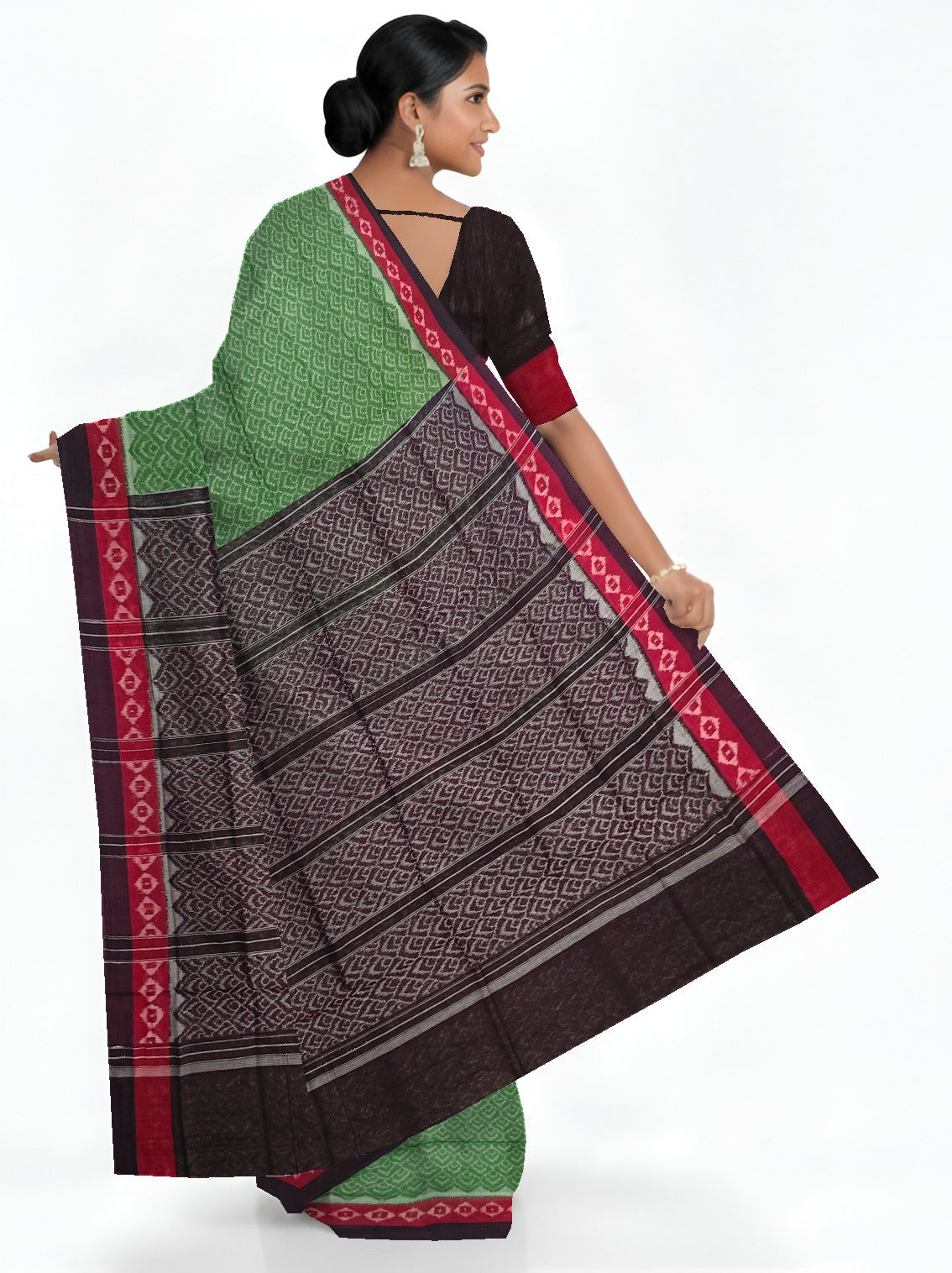 Olive Green Body Bandha Saree