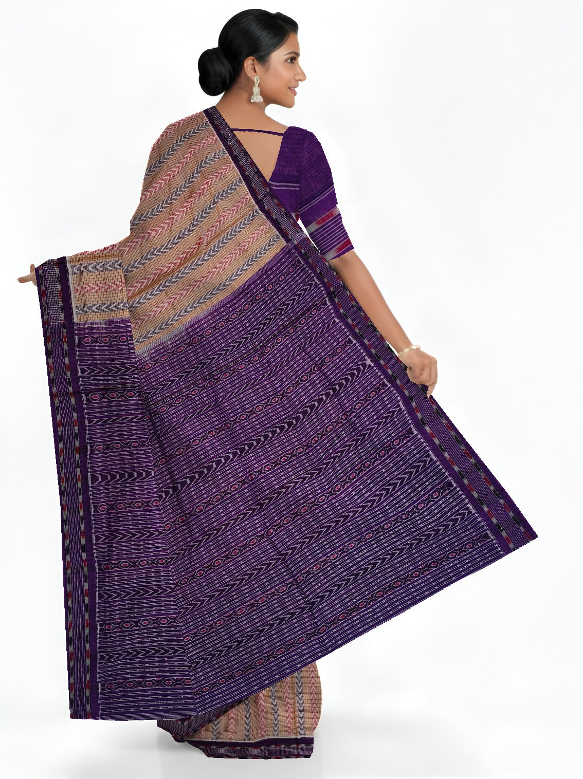 Blue & Red Dhanpatri Bandha Saree | Odisha Handloom GI Tagged | Devnika