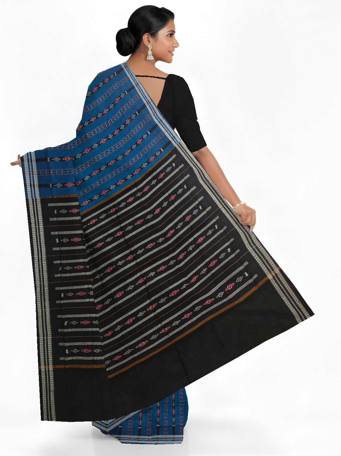 Blue Line Bandha Saree | Odisha Handloom GI Tagged | Devnika