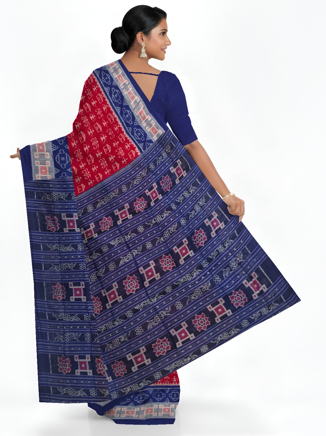 Maroon Teracota Bandha Saree