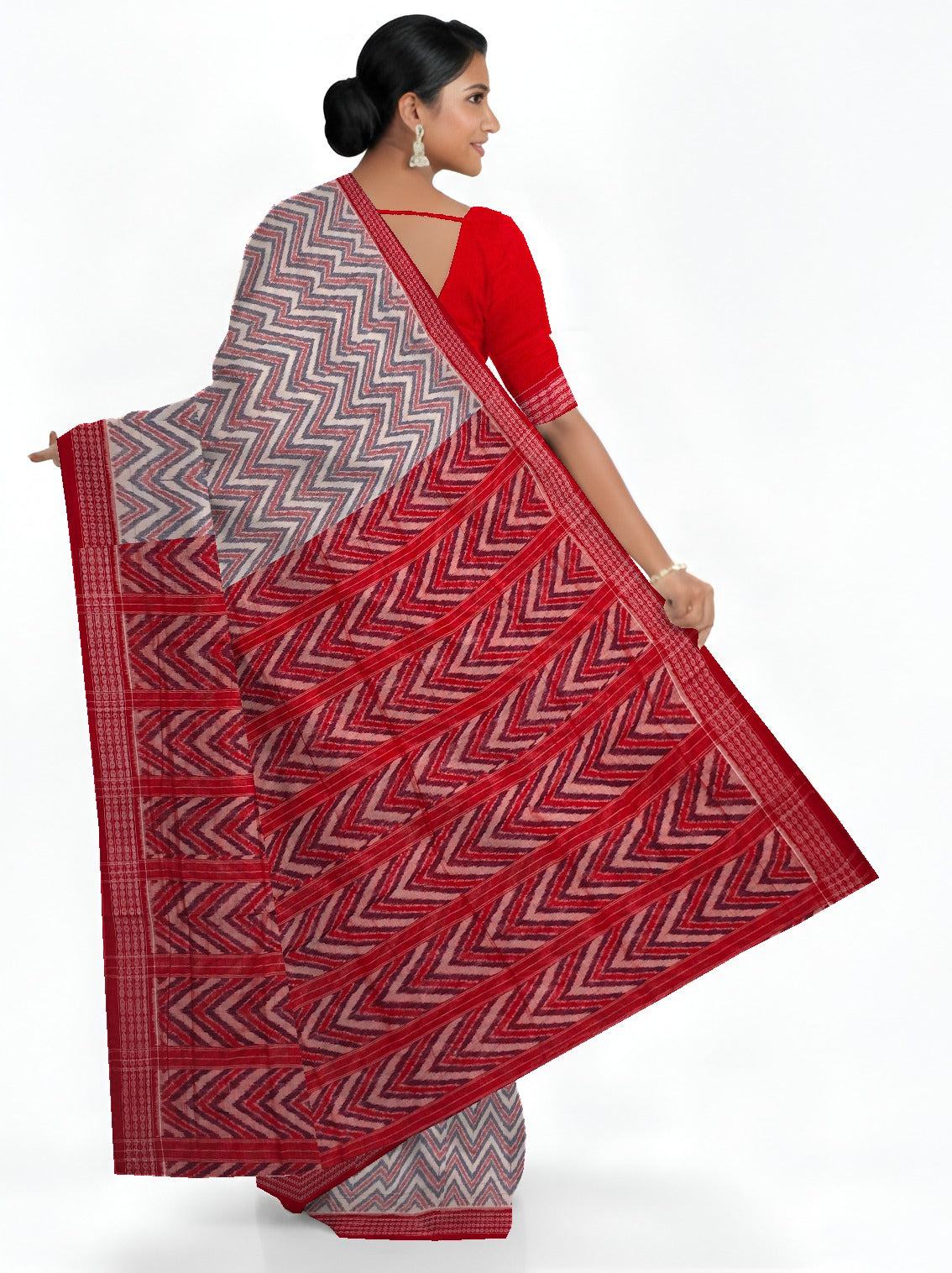 Red White Blue Body Bandha Saree