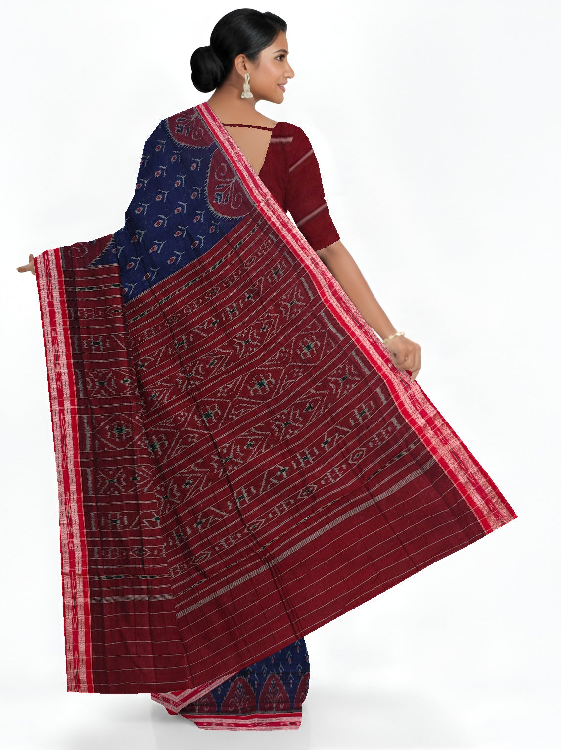 Deep Blue Mania Bandha Traditional Katiki Saree | Odisha Handloom GI Tagged | Devnika