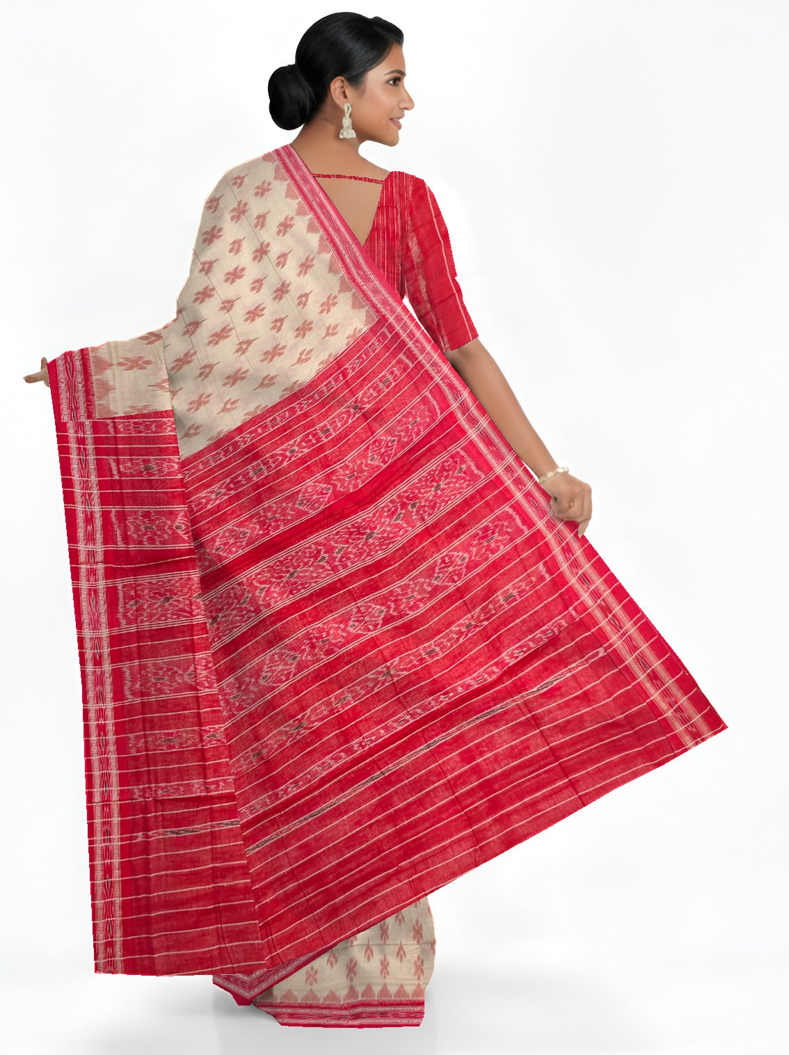 Chandan Mania Bandha Traditional Katiki Saree | Odisha Handloom GI Tagged | Devnika