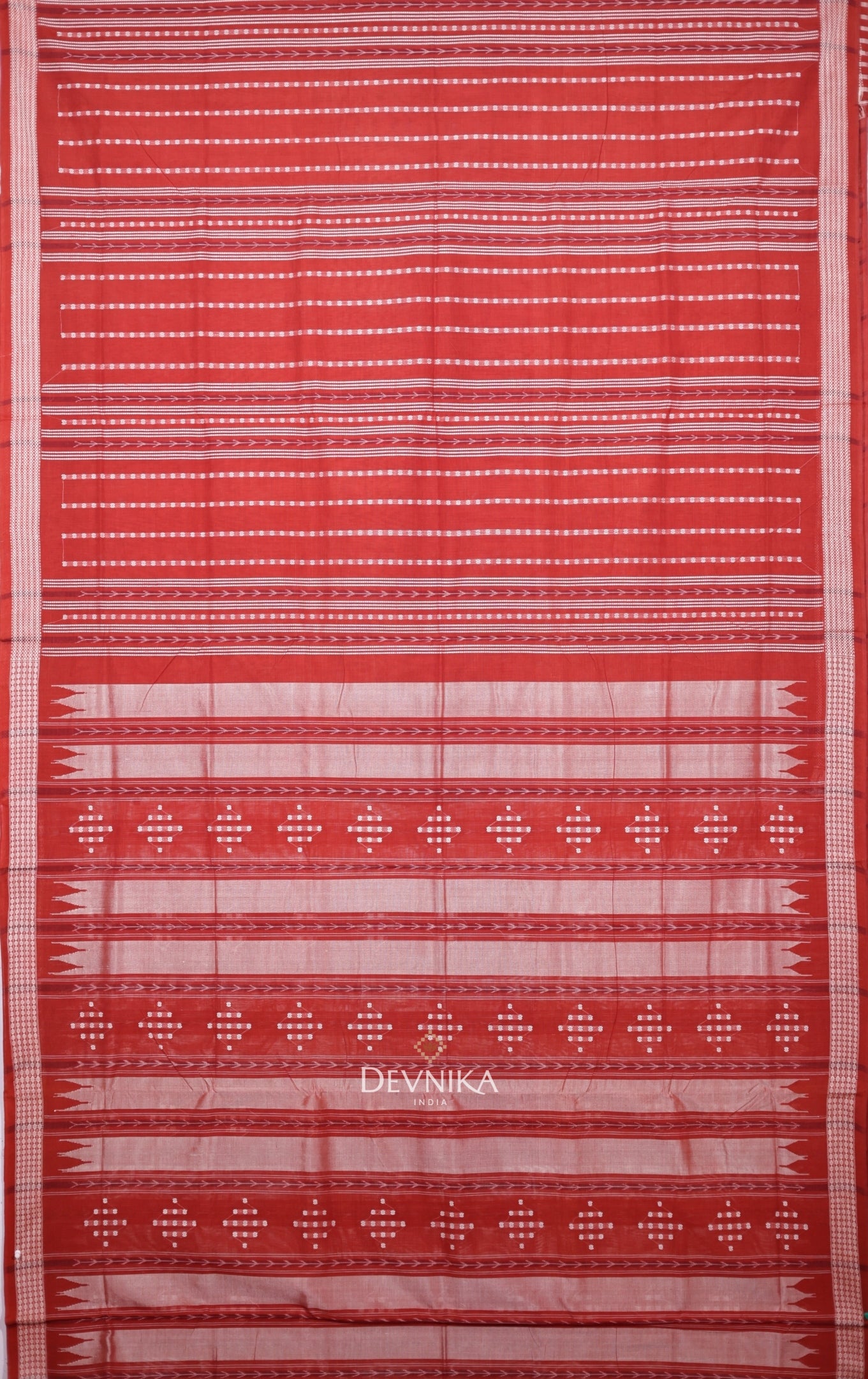 Rust And Tan Pata Bapta Saree
