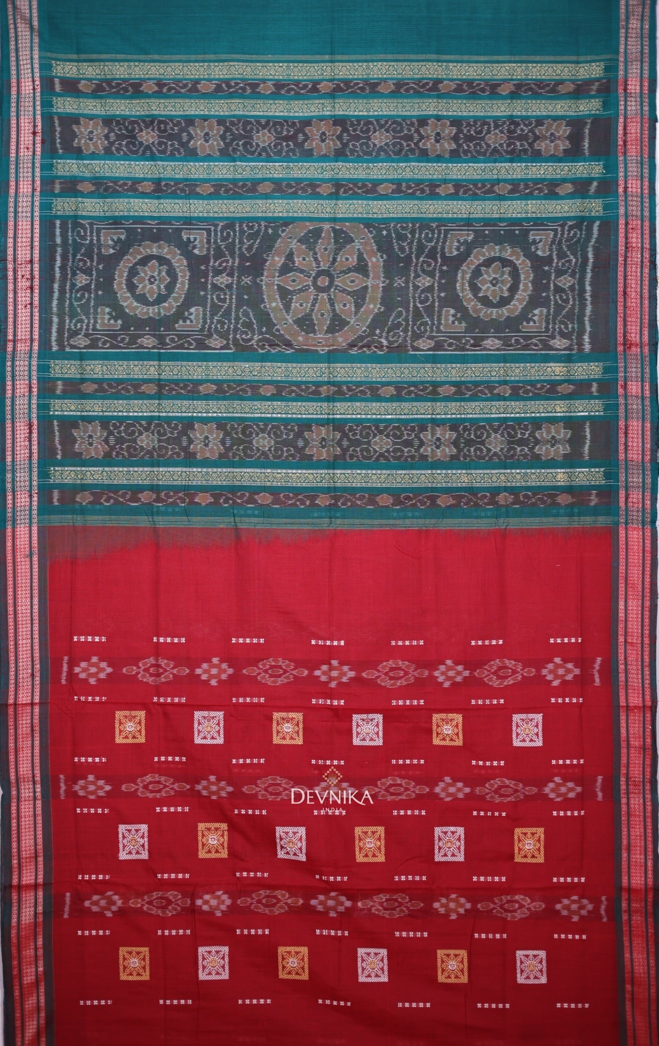 Maroon Bomkai Handloom Cotton Saree | Odisha Handloom | Devnika
