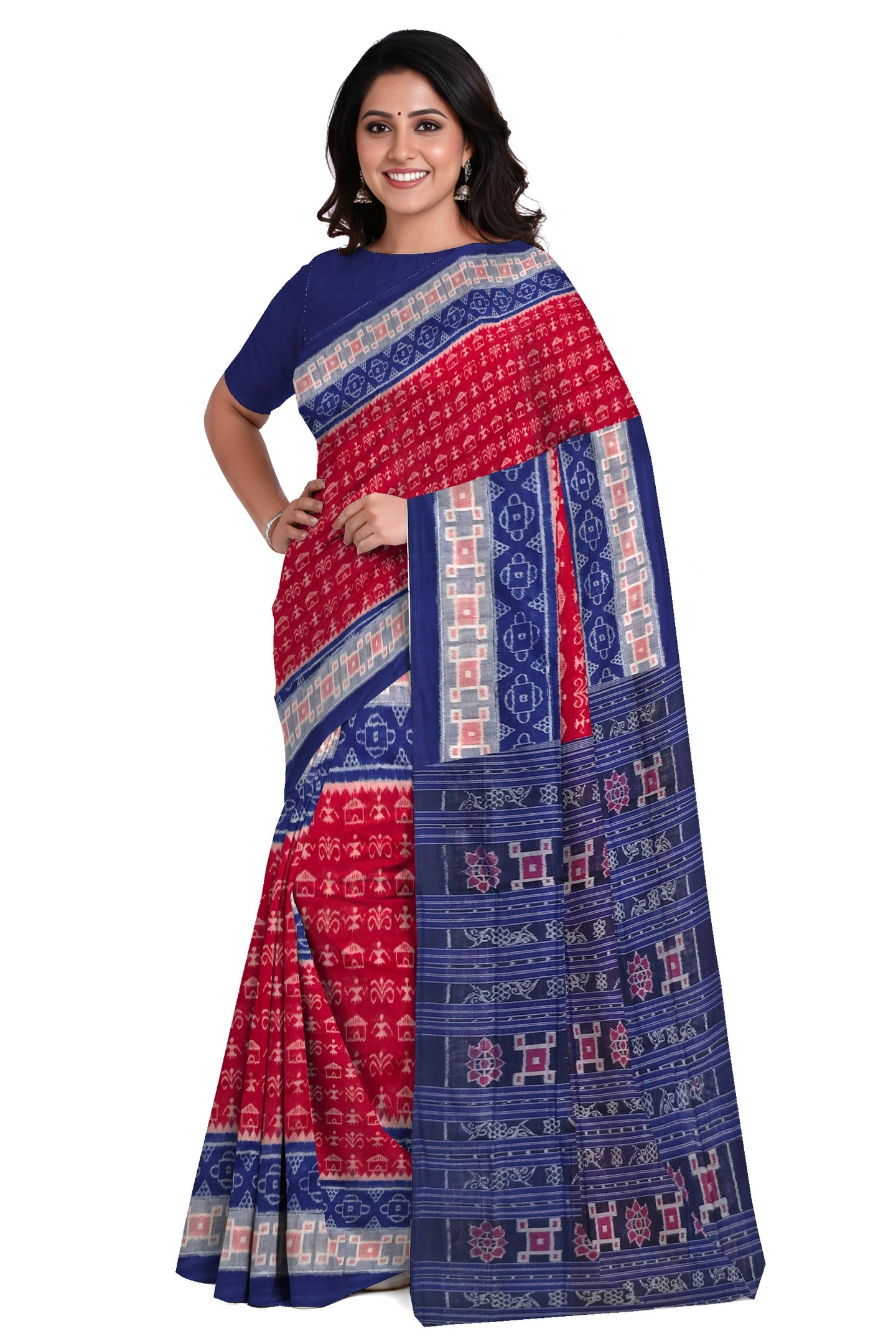 Maroon Teracota Bandha Saree