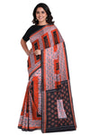Chandan Orange Black Mania Bandha Traditional Katiki Saree