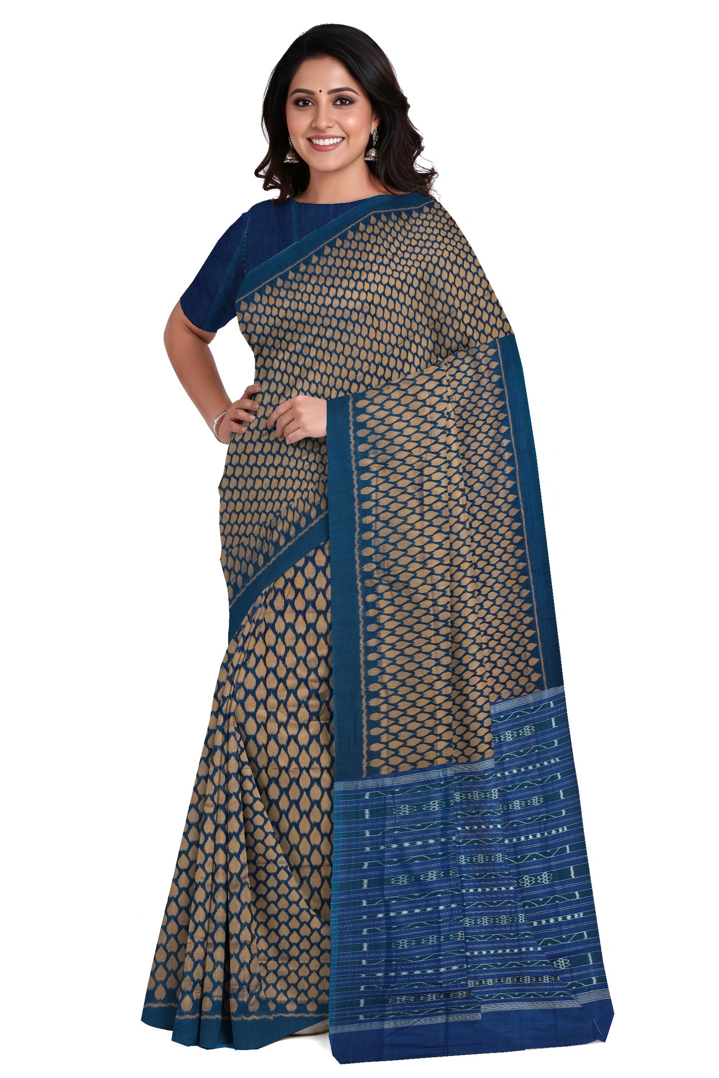 Sumati And Golden Brown Tikili Bandha Saree