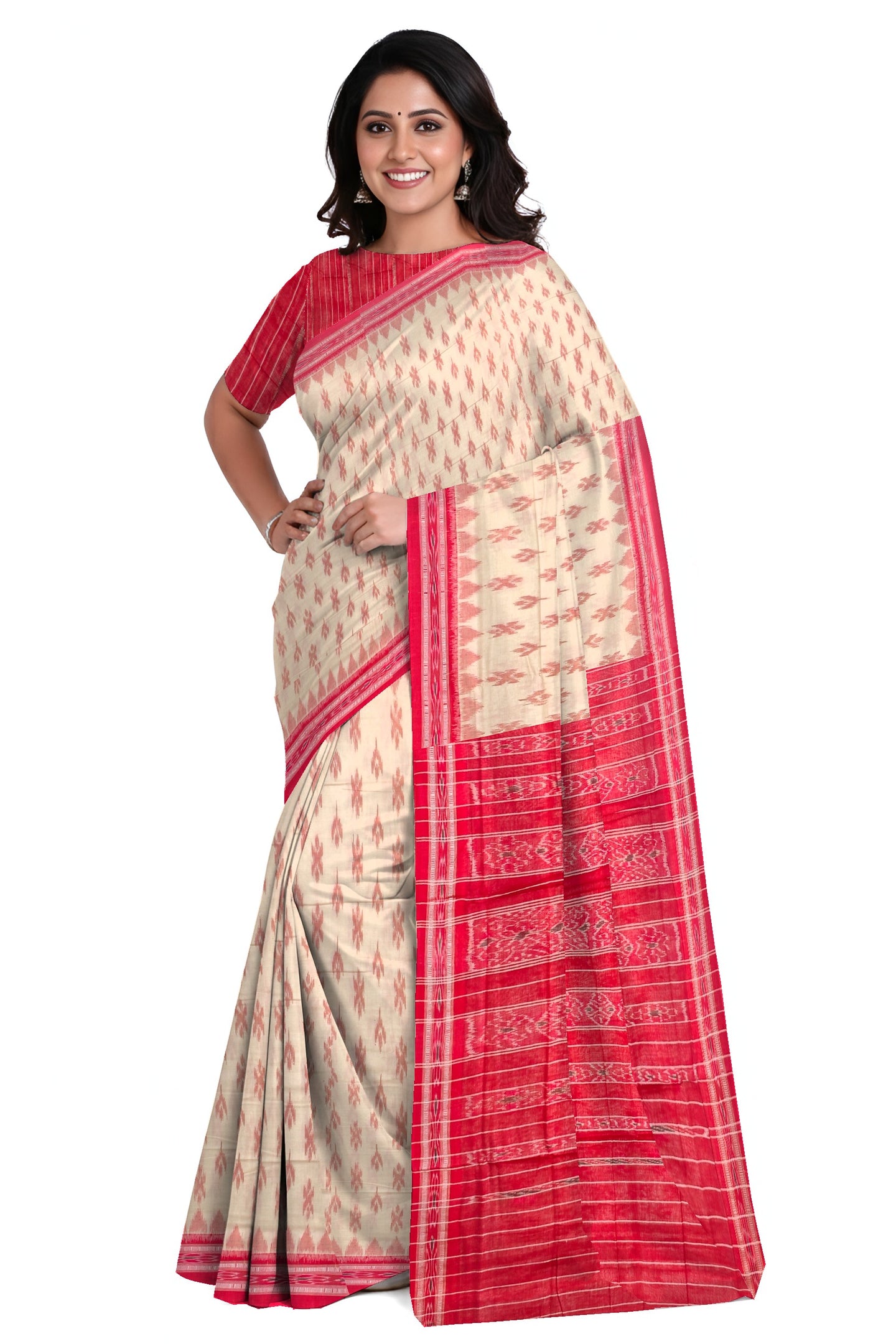Chandan Mania Bandha Traditional Katiki Saree | Odisha Handloom GI Tagged | Devnika