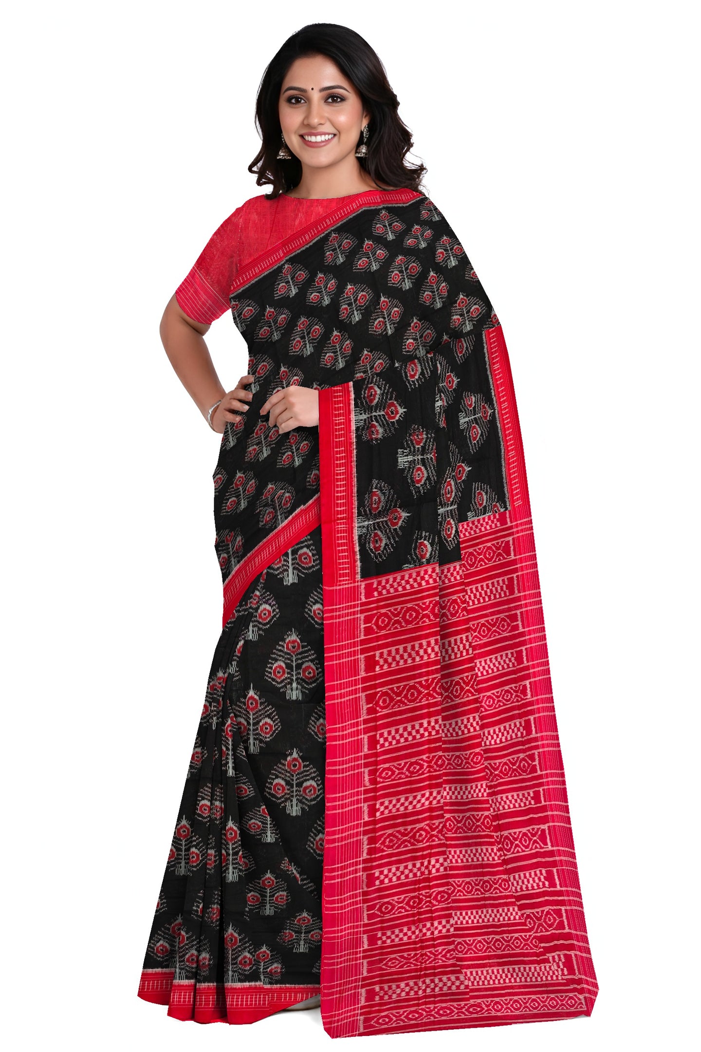 Black Traditional Body Bandha Saree | Odisha Handloom GI Tagged | Devnika