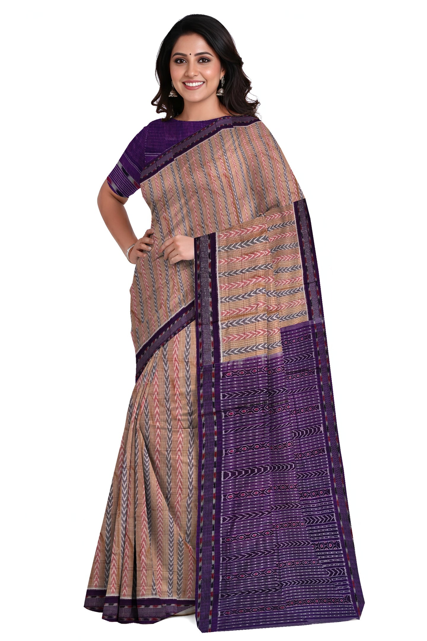 Blue & Red Dhanpatri Bandha Saree | Odisha Handloom GI Tagged | Devnika