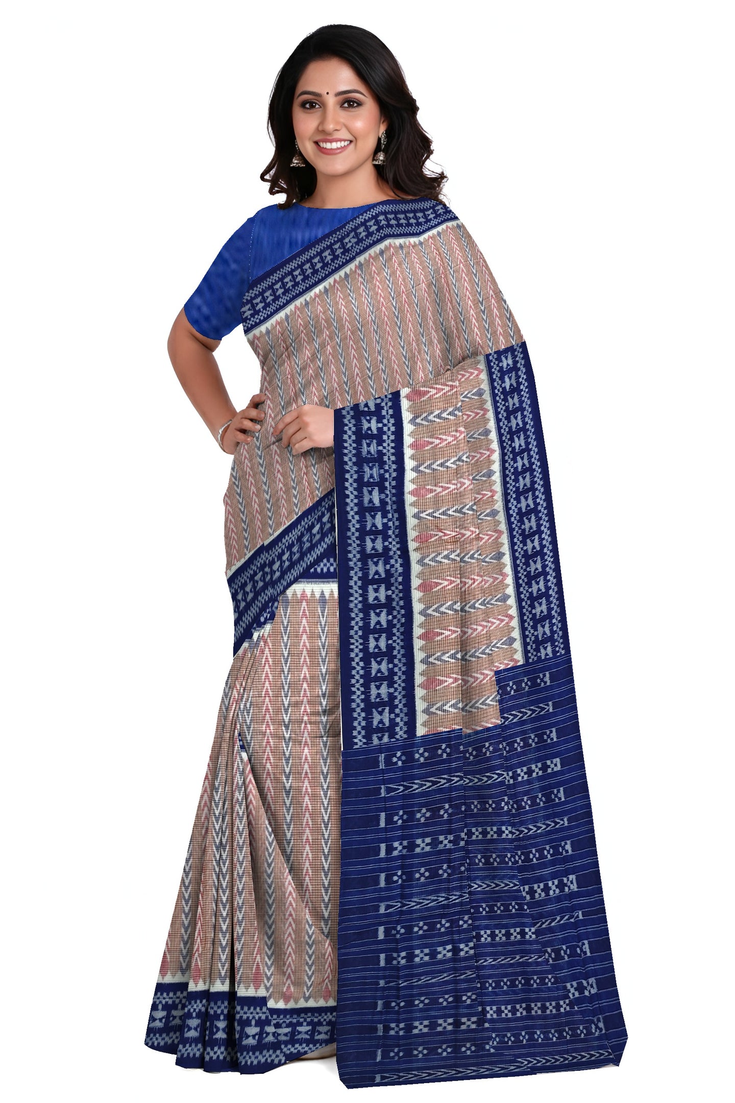 Brown Red Dhanpatri Bandha Saree