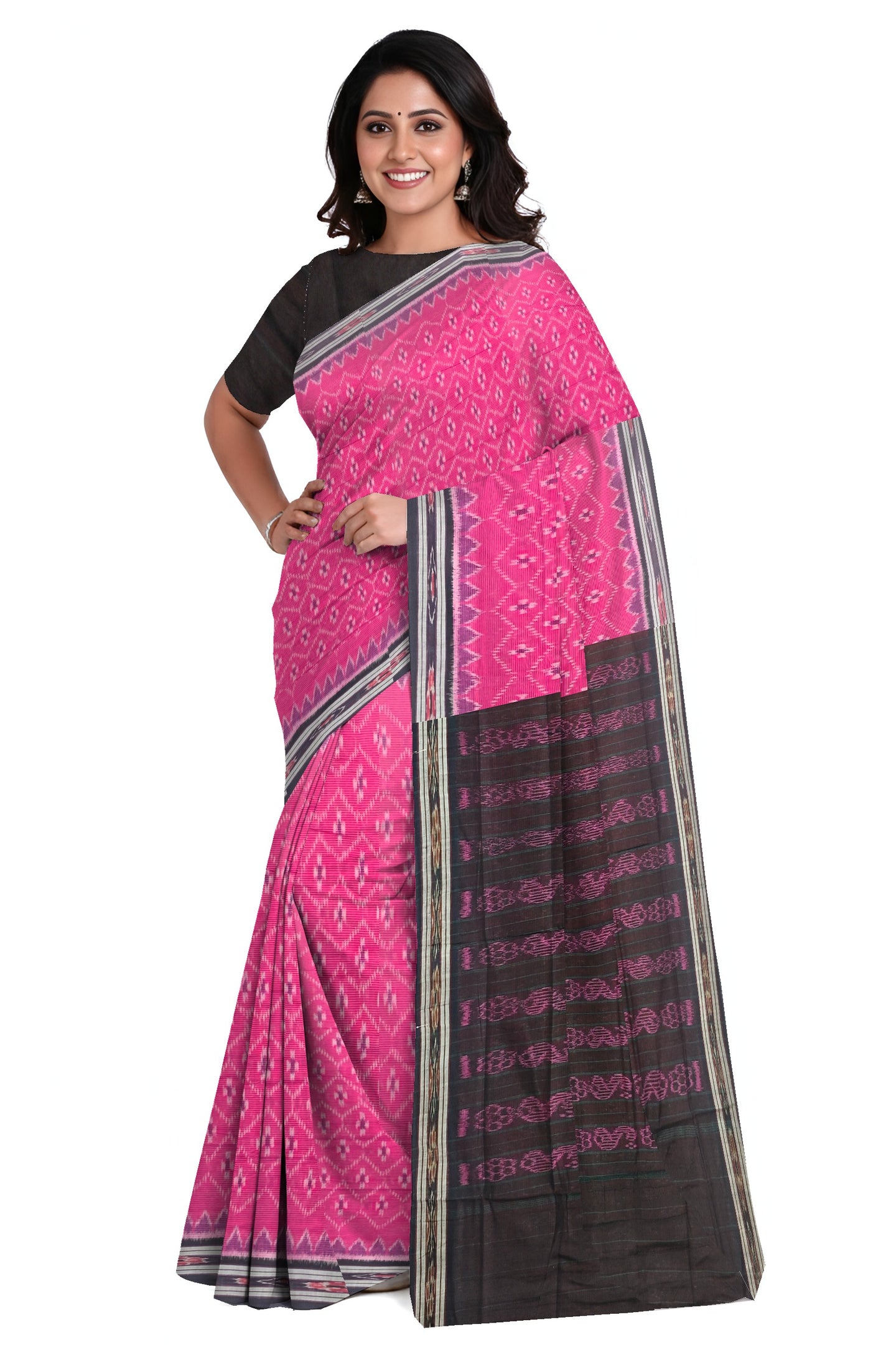 Onion Pink Mania Bandha Traditional Katiki Saree | Odisha Handloom GI Tagged | Devnika