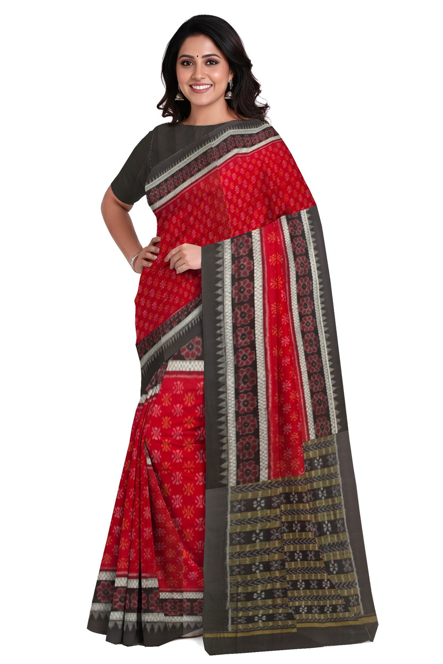 Red Body Bandha Saree