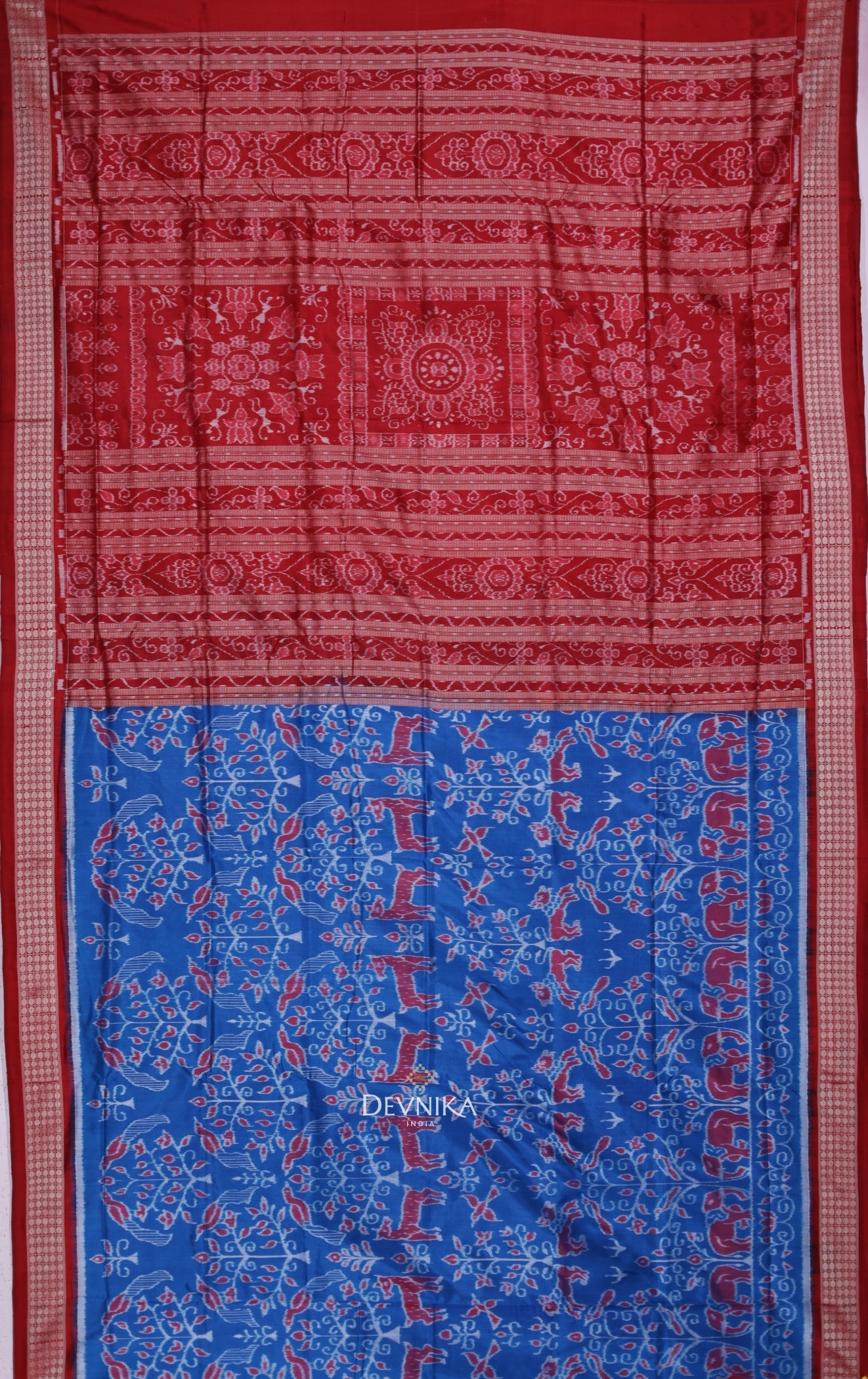 Happy Blue Traditional Body Bandha Saree
