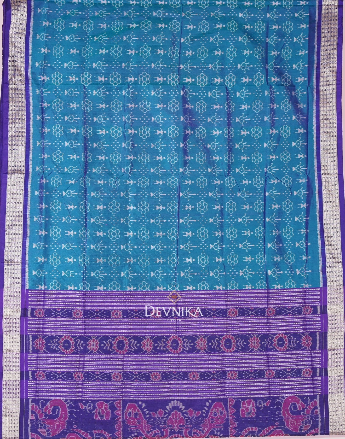 Royal Blue Teracota Bandha Saree