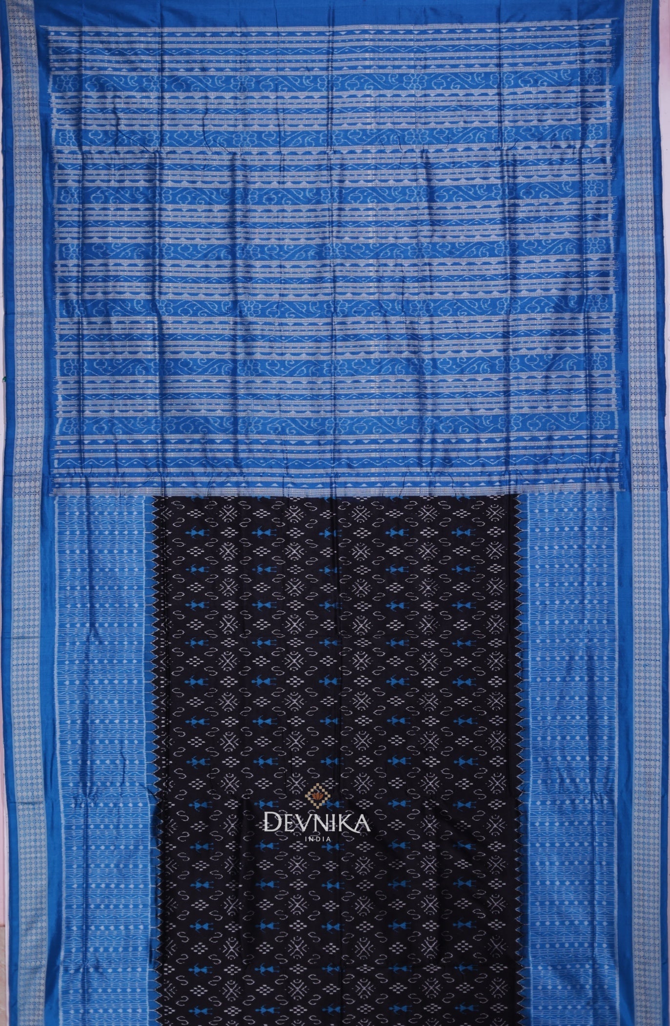 Black Bandha Sambalapuri Silk Saree